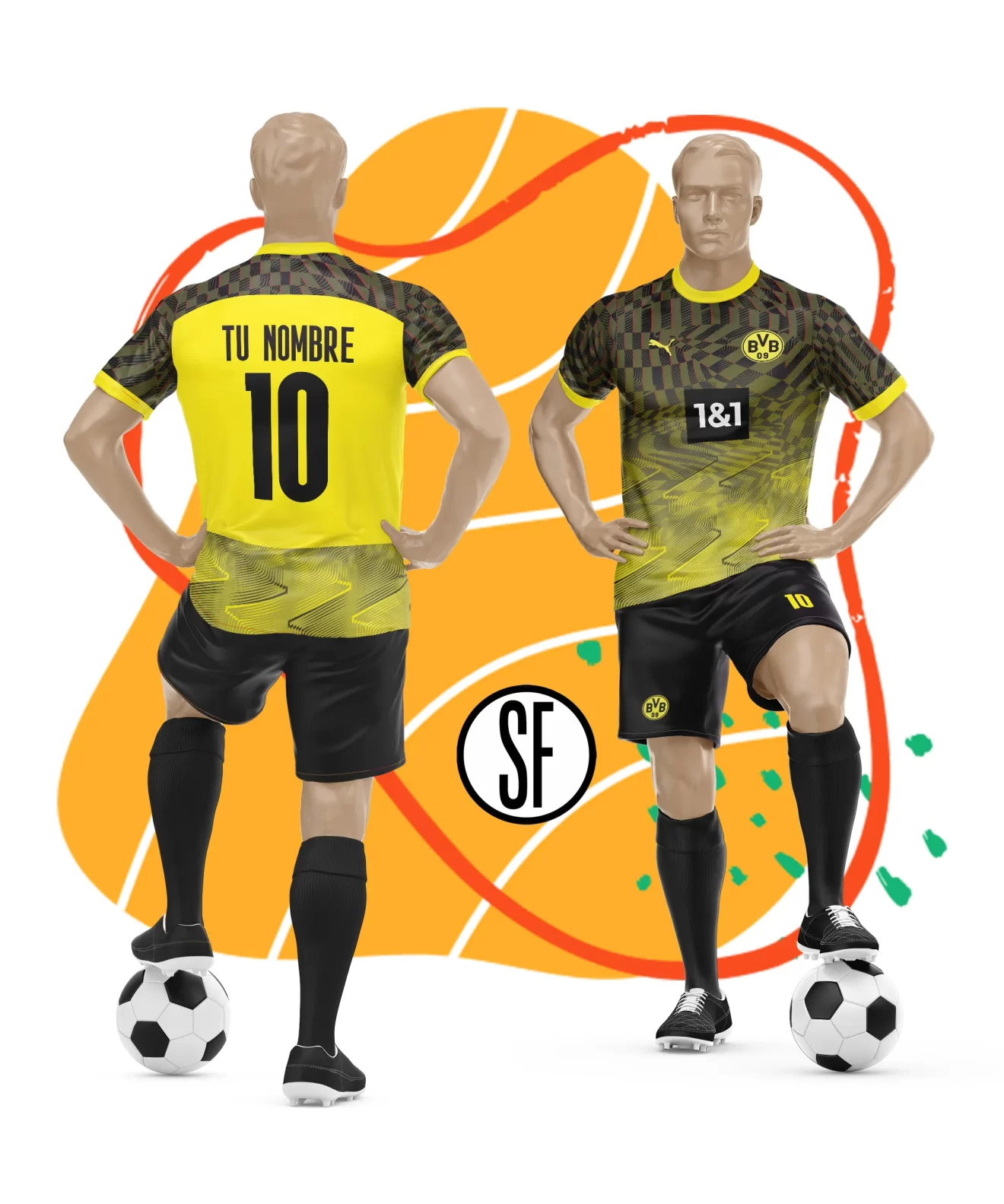 Borussia-Dortmund-Concept-Geometrico-UNIFORME CUELLO REDONDO