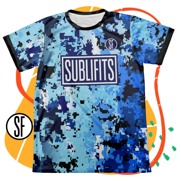 SUBLIFITS Blue Pattern-Camiseta-Frente